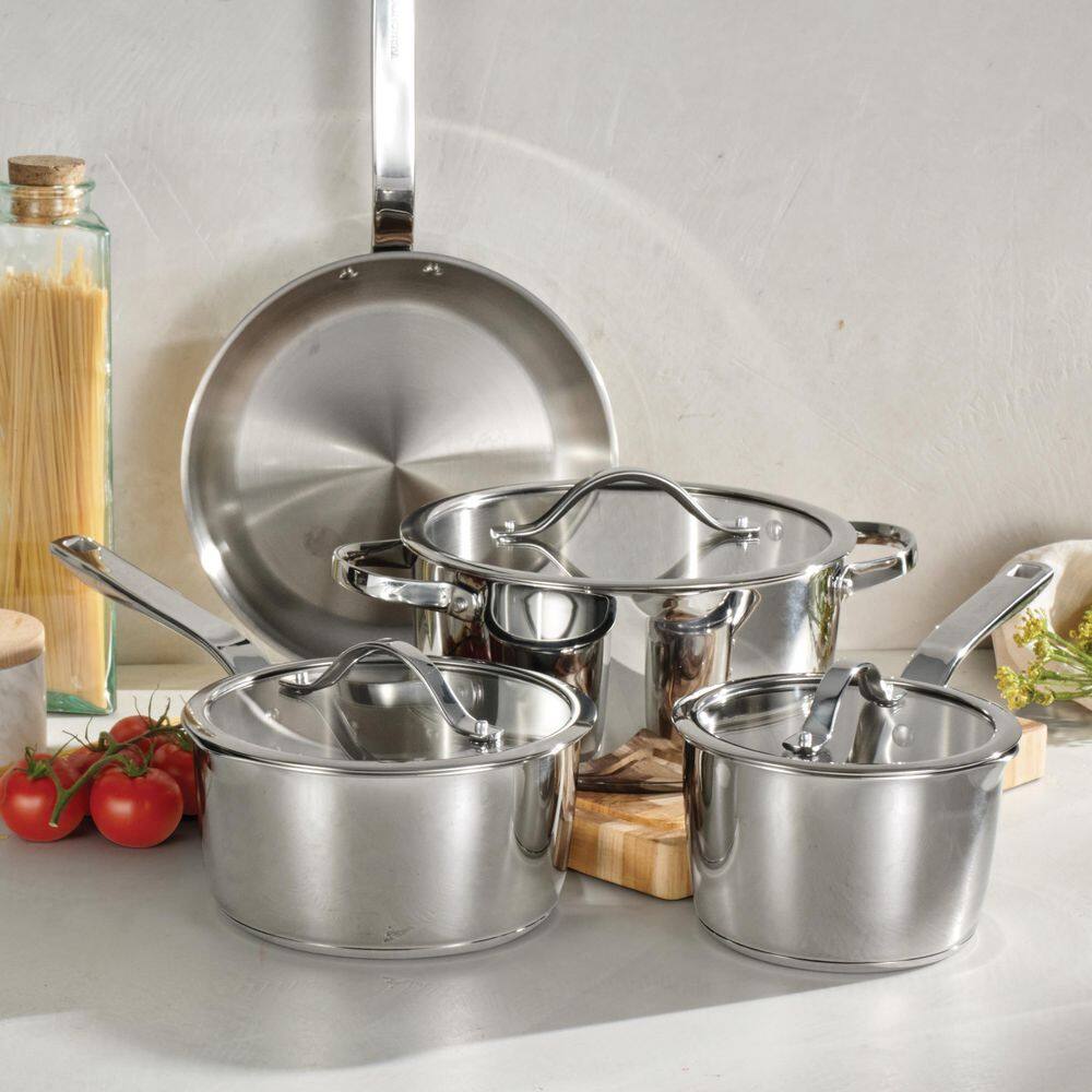 Tramontina Tempo 7-Piece Tri-Ply Base Stainless Steel Cookware Set