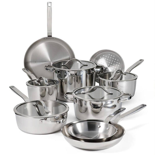 Tramontina Tempo 14-Piece Tri-Ply Base Stainless Steel Cookware Set