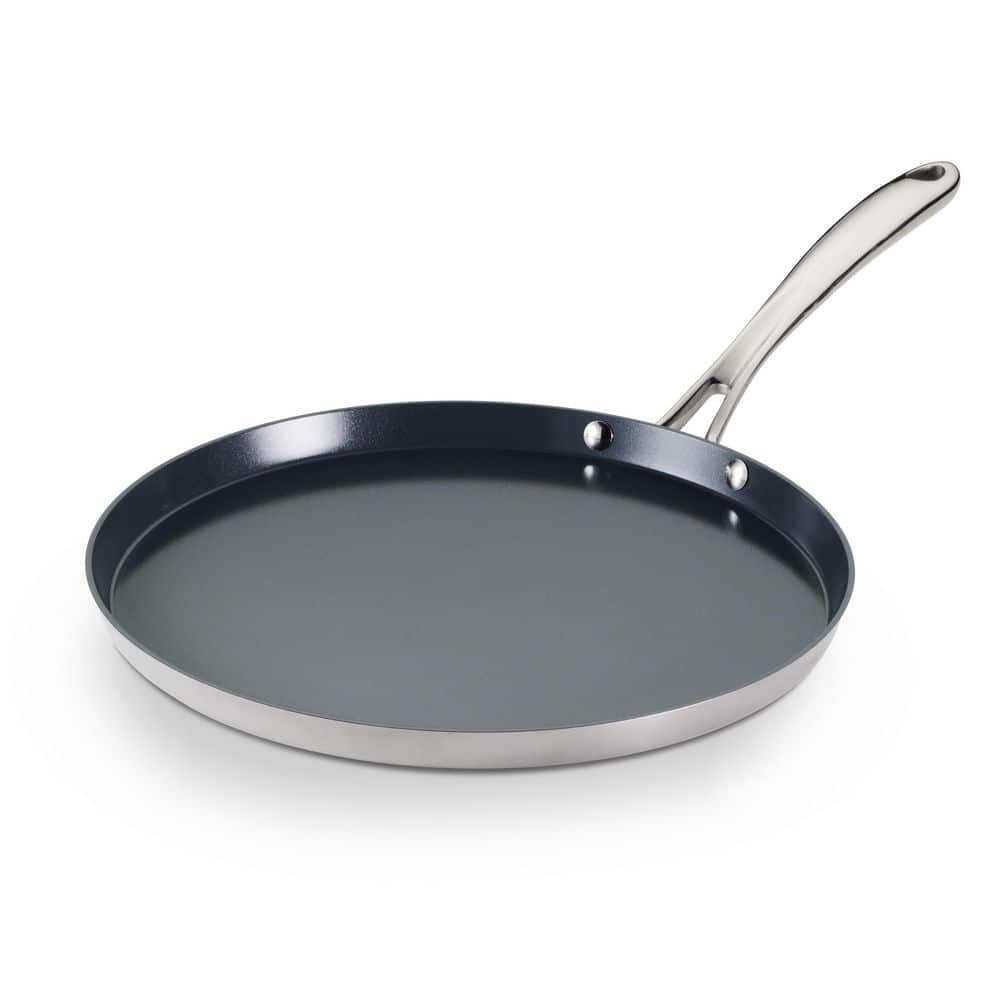 Tramontina Utsava 11 In. Ceramic-Coated Stainless Steel Dosa Frying Pan Tawa