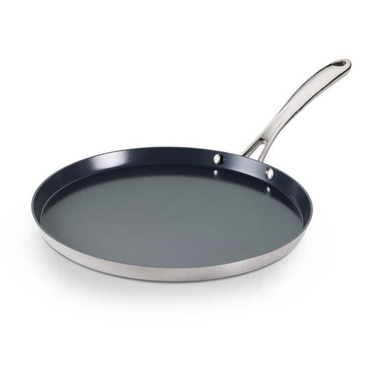 Tramontina Utsava 11 In. Ceramic-Coated Stainless Steel Dosa Frying Pan Tawa