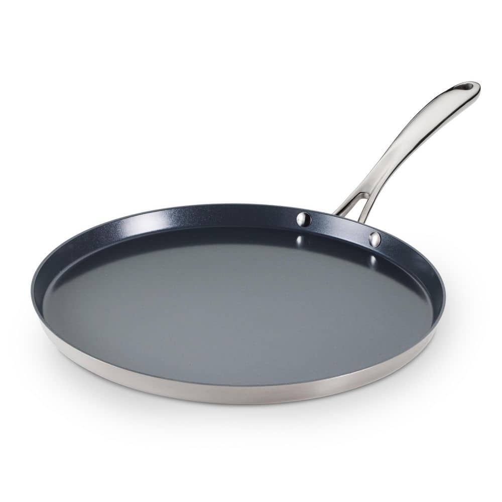 Tramontina Utsava 12 In. Ceramic-Coated Stainless Steel Dosa Frying Pan Tawa