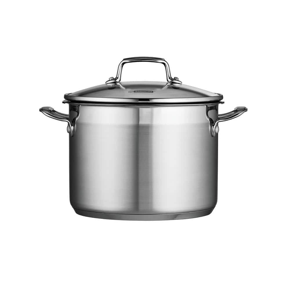 Tramontina Gourmet 6 Qt. Stainless Steel Stock Pot With Glass Lid