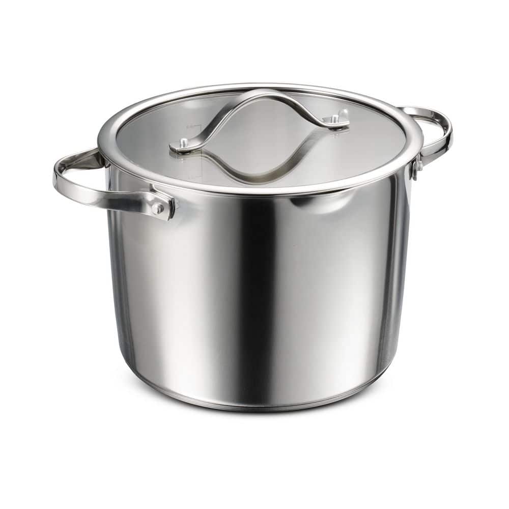 Tramontina Tempo 8 Qt. Tri-Ply Base Stainless Glass Covered Stock Pot