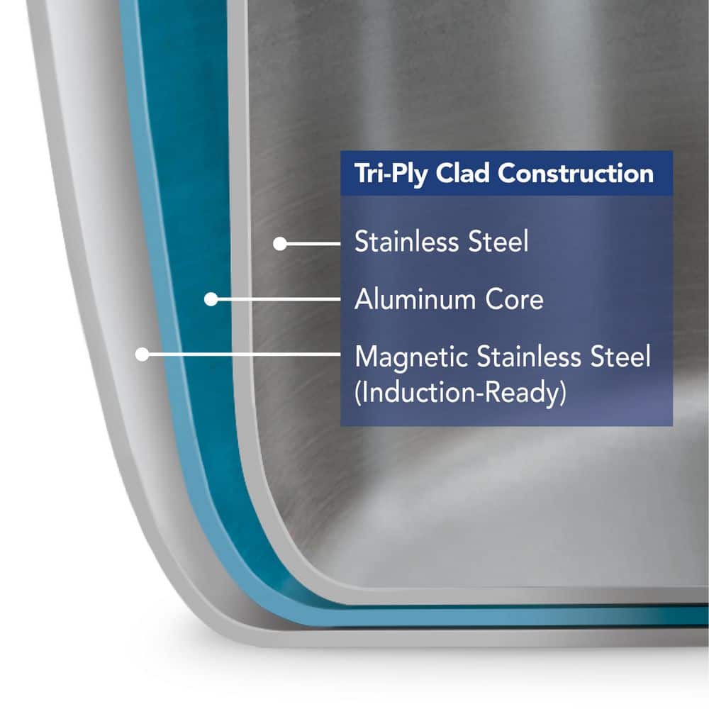 Tramontina Utsava 3.4 Qt. Tri-Ply Clad Stainless Steel Tope With Lid