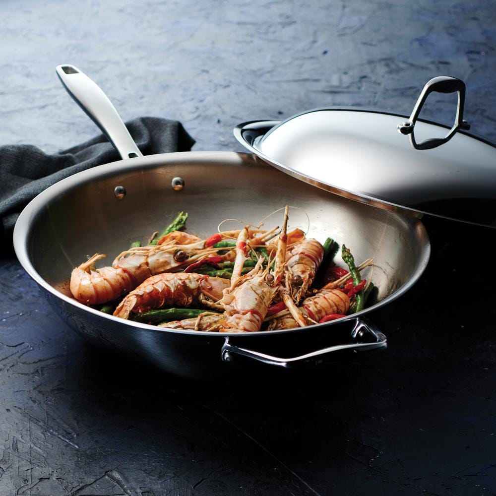 Tramontina Signature 12 In. Tri-Ply Clad Stainless Steel Induction Safe Wok