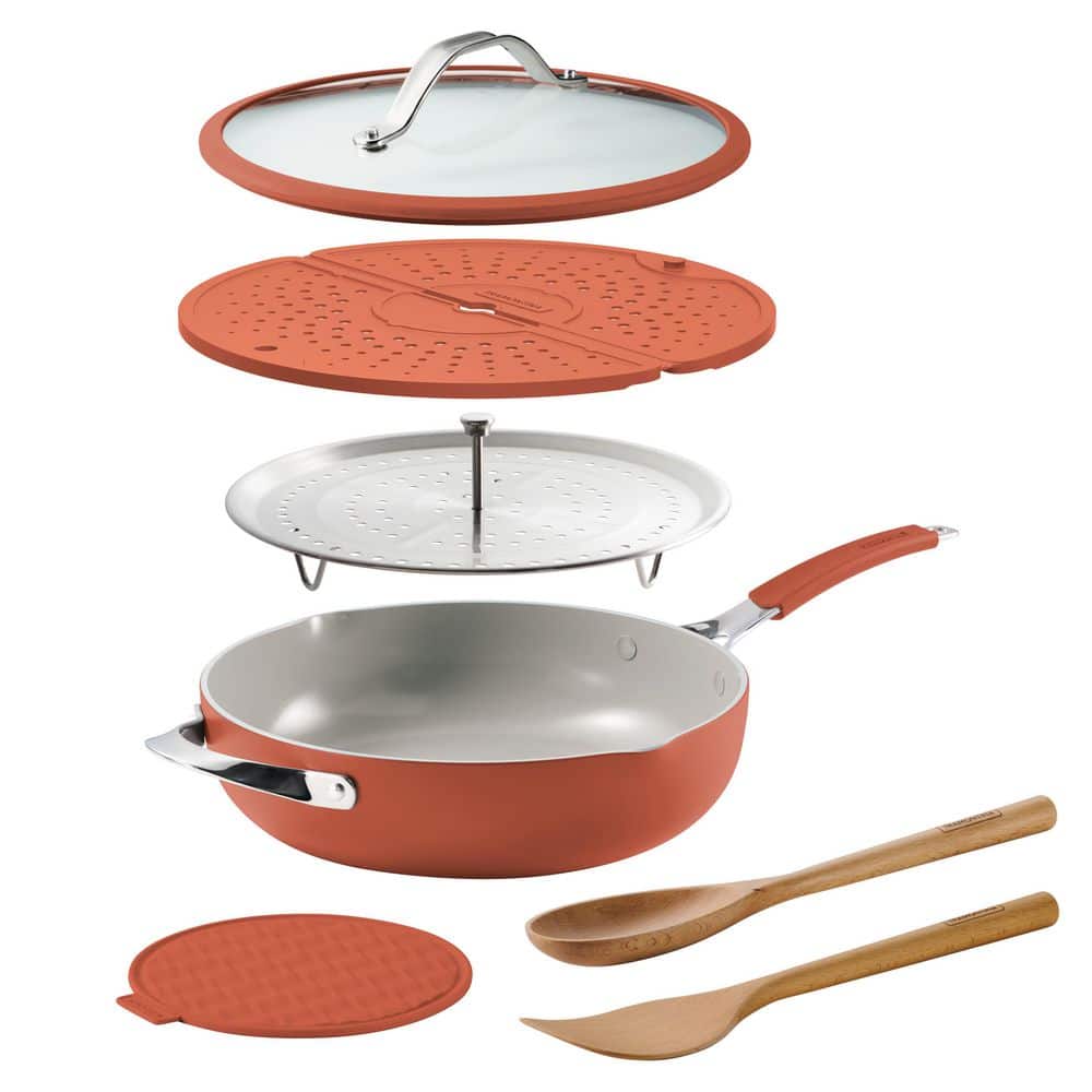 Tramontina Vue All-in-One Plus 10 In. Aluminum Nonstick 7-Piece Pan Set In Green