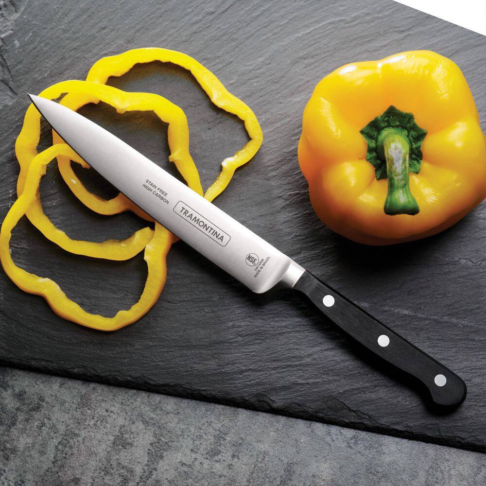 Tramontina Pro Series 3-Piece Knife Set - Includes 8" Chef's Knife, 6" Utility Knife, And 4" Paring Knife - High-Carbon Steel Blade