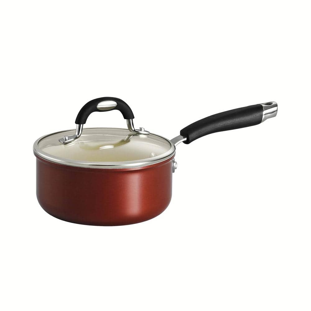 Tramontina Style Ceramica 1.5 Qt. Aluminum Ceramic Nonstick Sauce Pan In Copper With Glass Lid