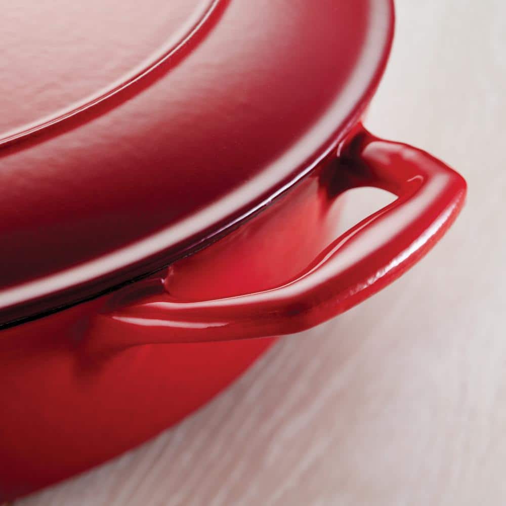 Tramontina Gourmet 3 Qt. Enameled Cast Iron Saucier In Gradated Red With Lid
