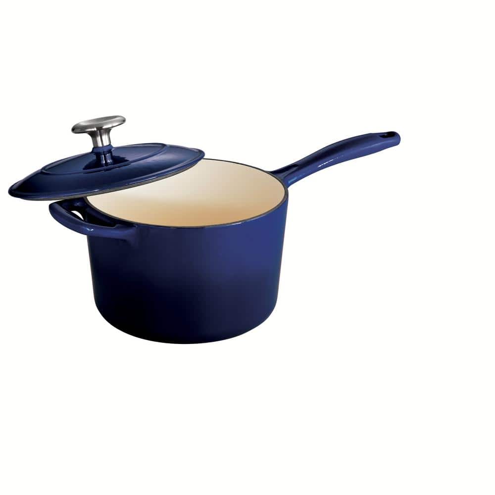 Tramontina Bestow 2.5 Qt. Enameled Cast Iron Sauce Pan In Gradated Cobalt With Lid