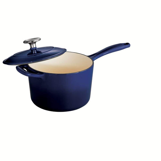 Tramontina Bestow 2.5 Qt. Enameled Cast Iron Sauce Pan In Gradated Cobalt With Lid