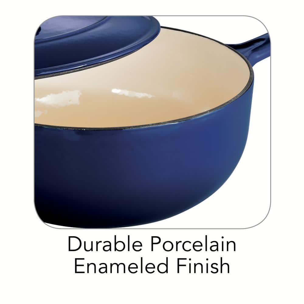 Tramontina Gourmet 3 Qt. Enameled Cast Iron Saucier In Gradated Cobalt With Lid