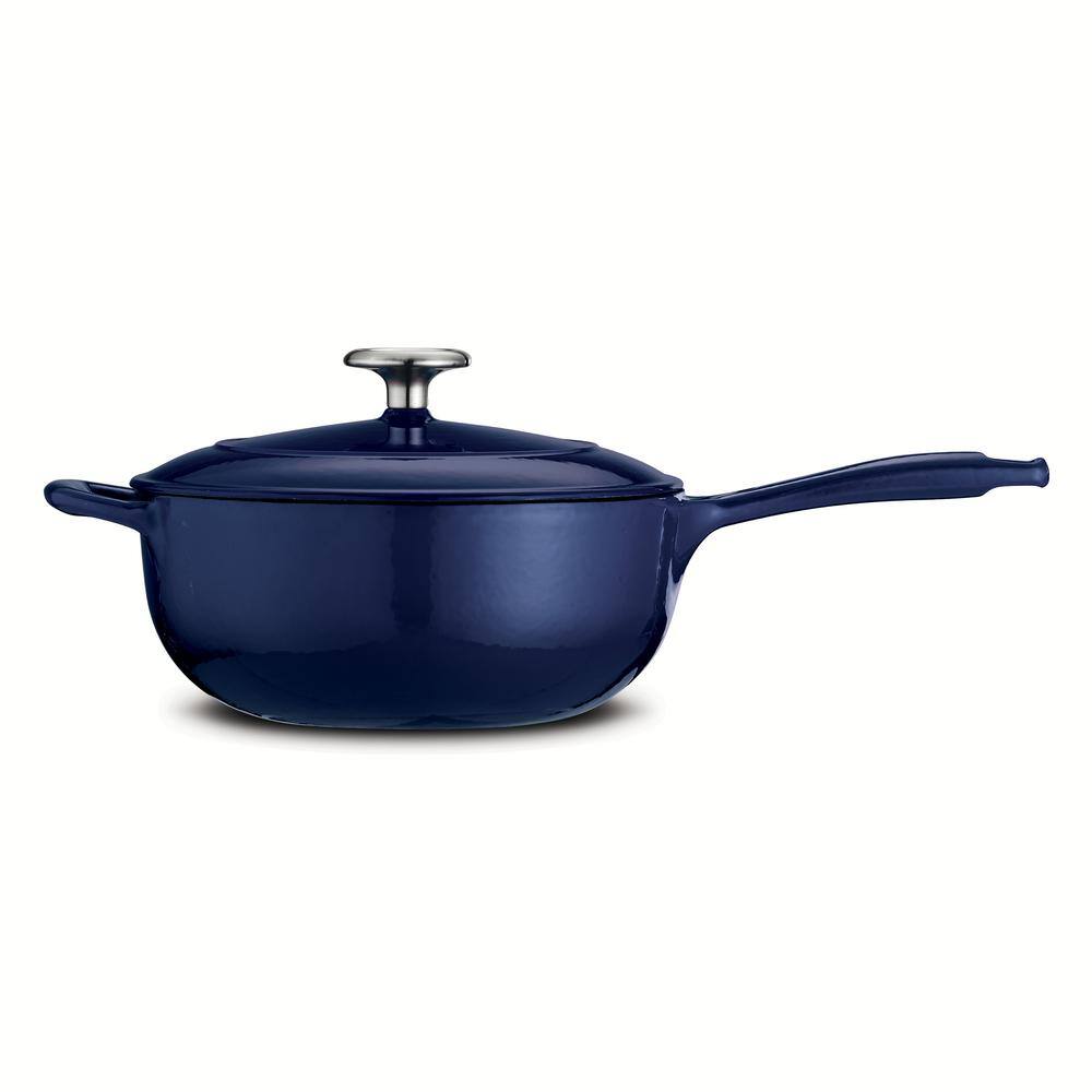 Tramontina Gourmet 3 Qt. Enameled Cast Iron Saucier In Gradated Cobalt With Lid