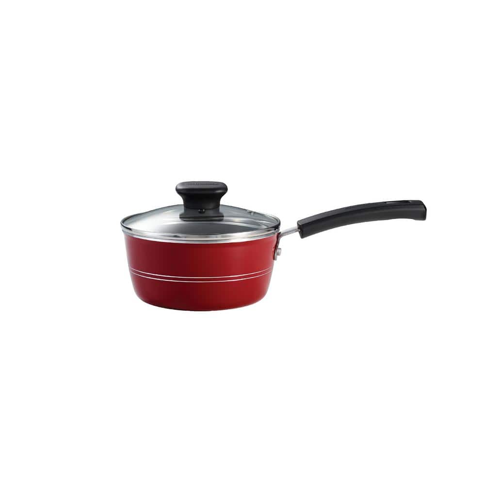 Tramontina Sicilia 1.25 Qt. Aluminum Nonstick Covered Sauce Pan In Raspberry
