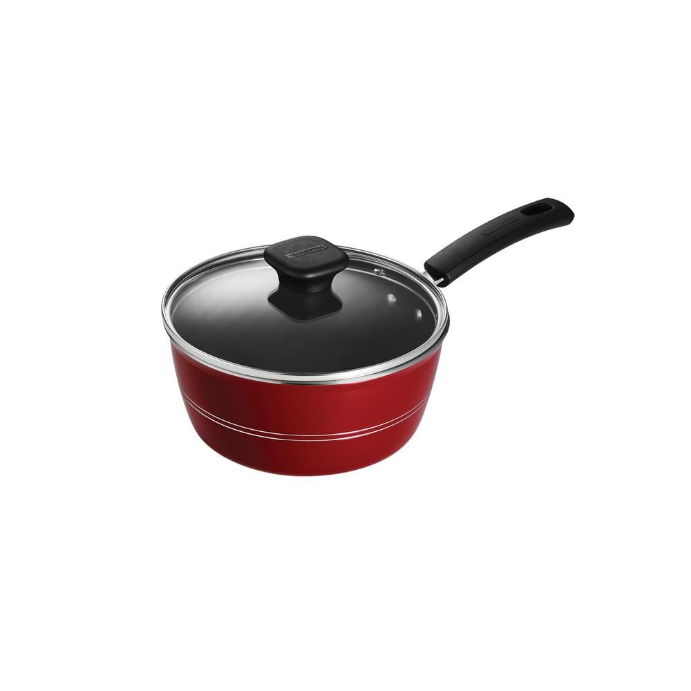 Tramontina Sicilia 2.5 Qt. Aluminum Nonstick Covered Sauce Pan In Raspberry