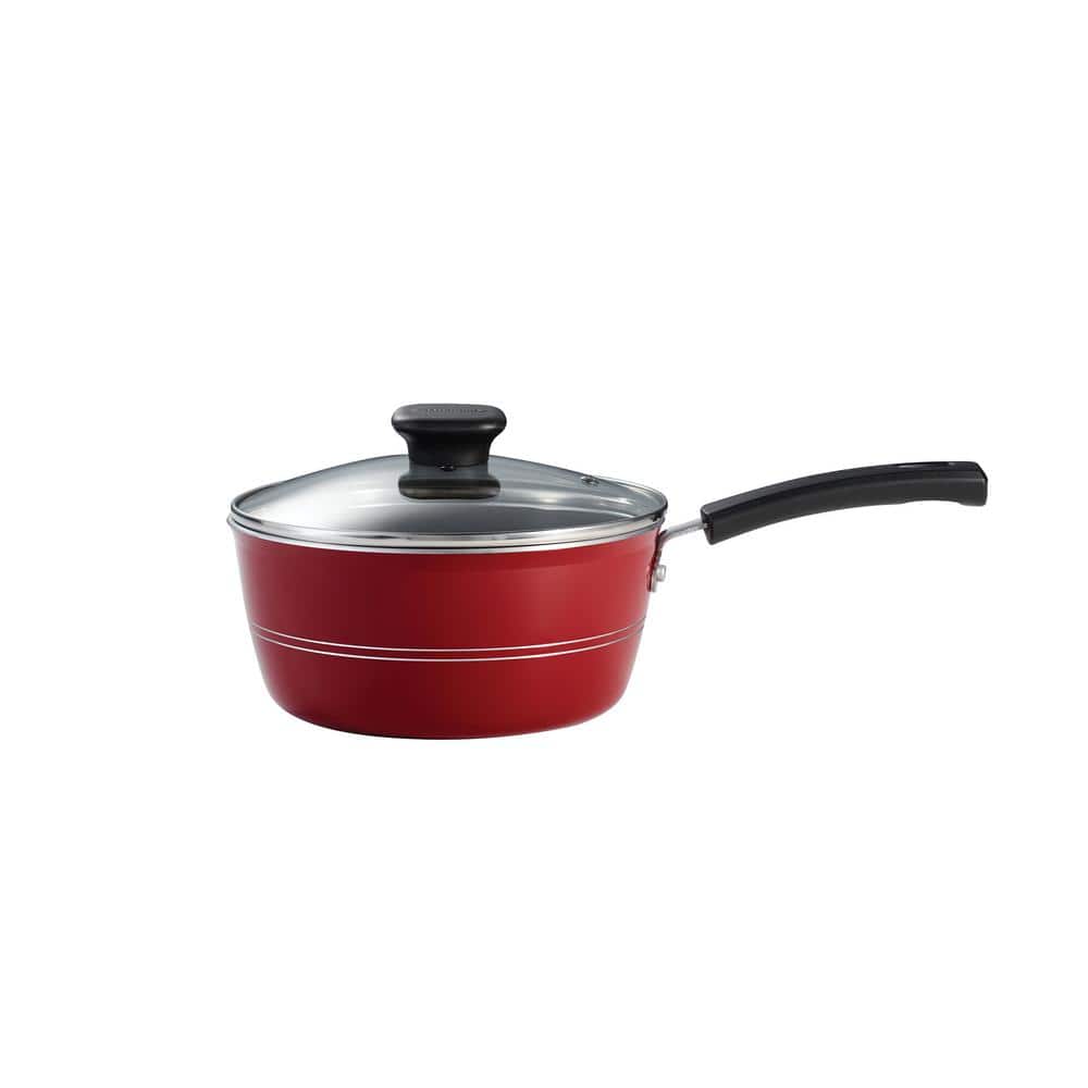 Tramontina Sicilia 2.5 Qt. Aluminum Nonstick Covered Sauce Pan In Raspberry