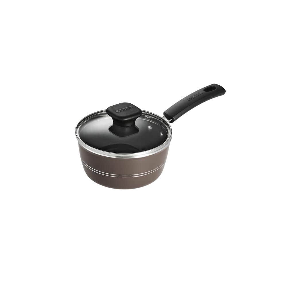 Tramontina Sicilia 1.25 Qt. Aluminum Nonstick Covered Sauce Pan In Hazelnut