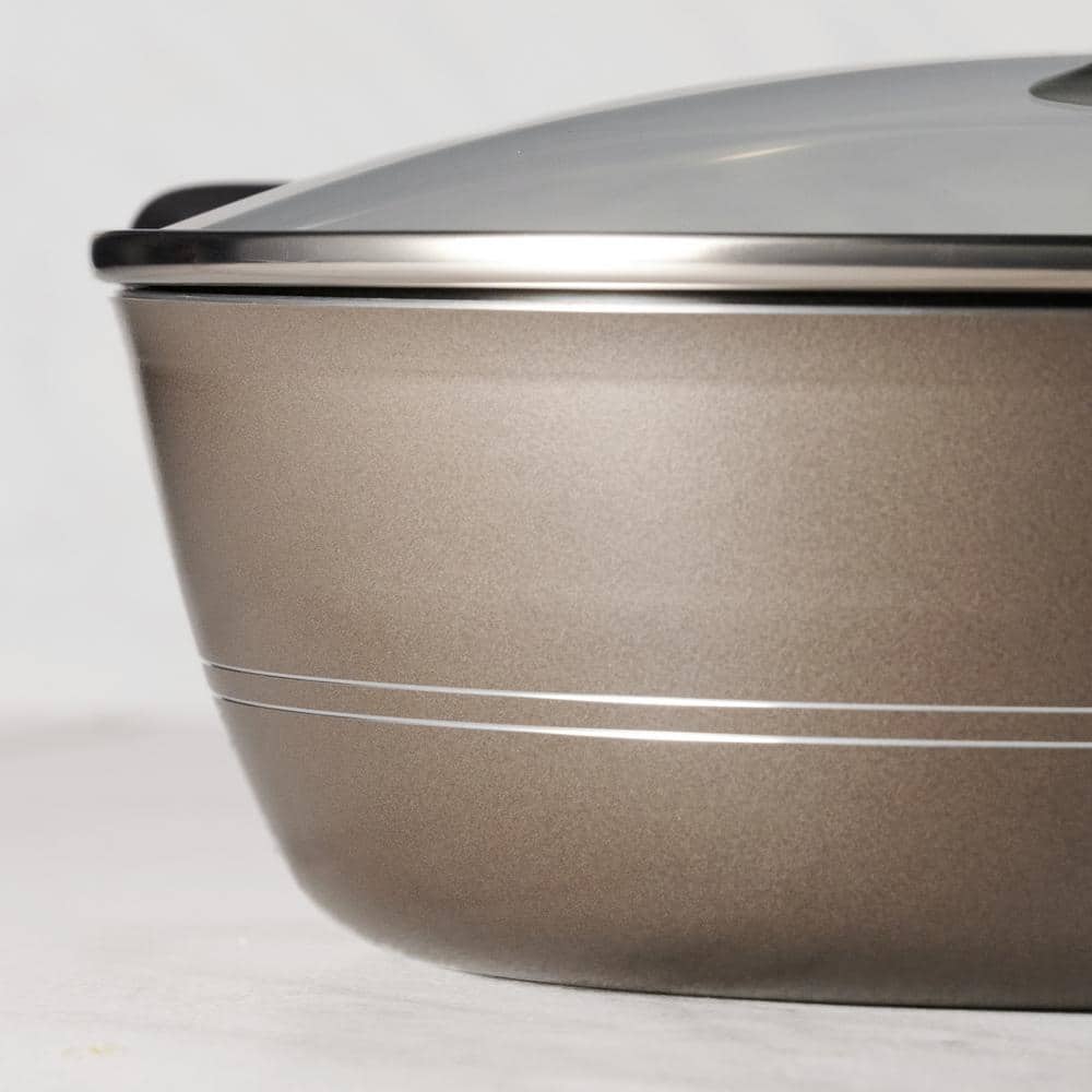 Tramontina Sicilia 1.25 Qt. Aluminum Nonstick Covered Sauce Pan In Hazelnut