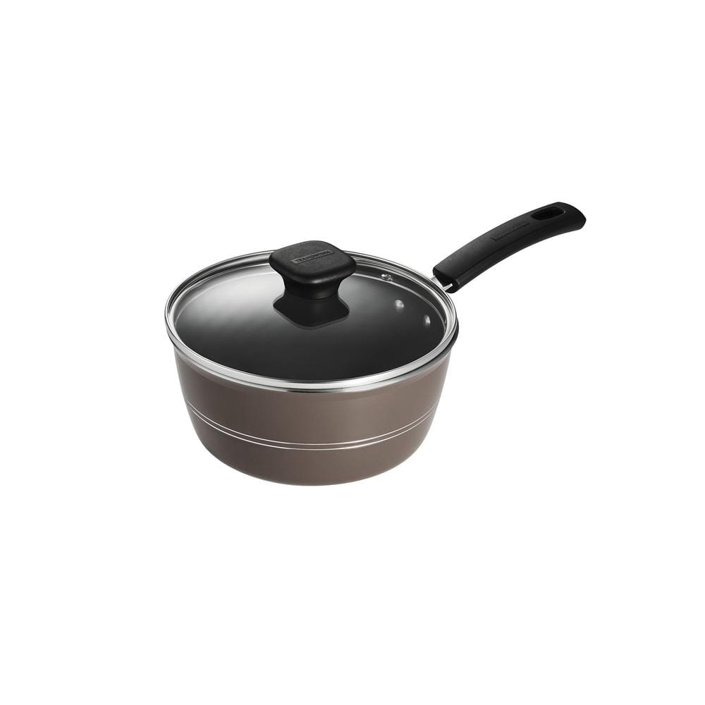 Tramontina Sicilia 2.5 Qt. Aluminum Nonstick Covered Sauce Pan In Hazelnut