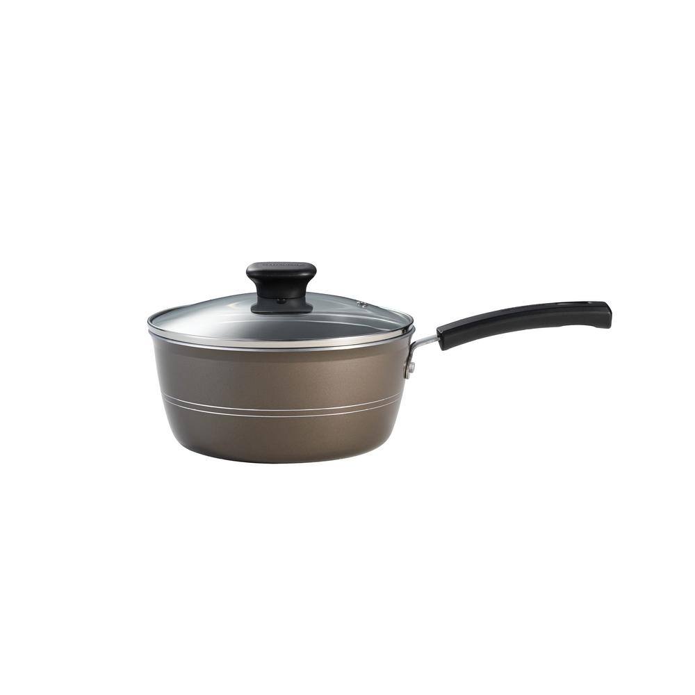 Tramontina Sicilia 2.5 Qt. Aluminum Nonstick Covered Sauce Pan In Hazelnut