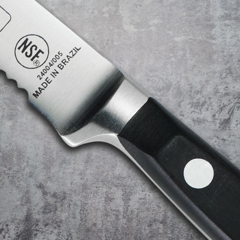 Tramontina Pro Series 5 Inch High-Carbon Steel Full Tang Forged Serrated Steak Knife With Nylon Handle (Set Of 4)